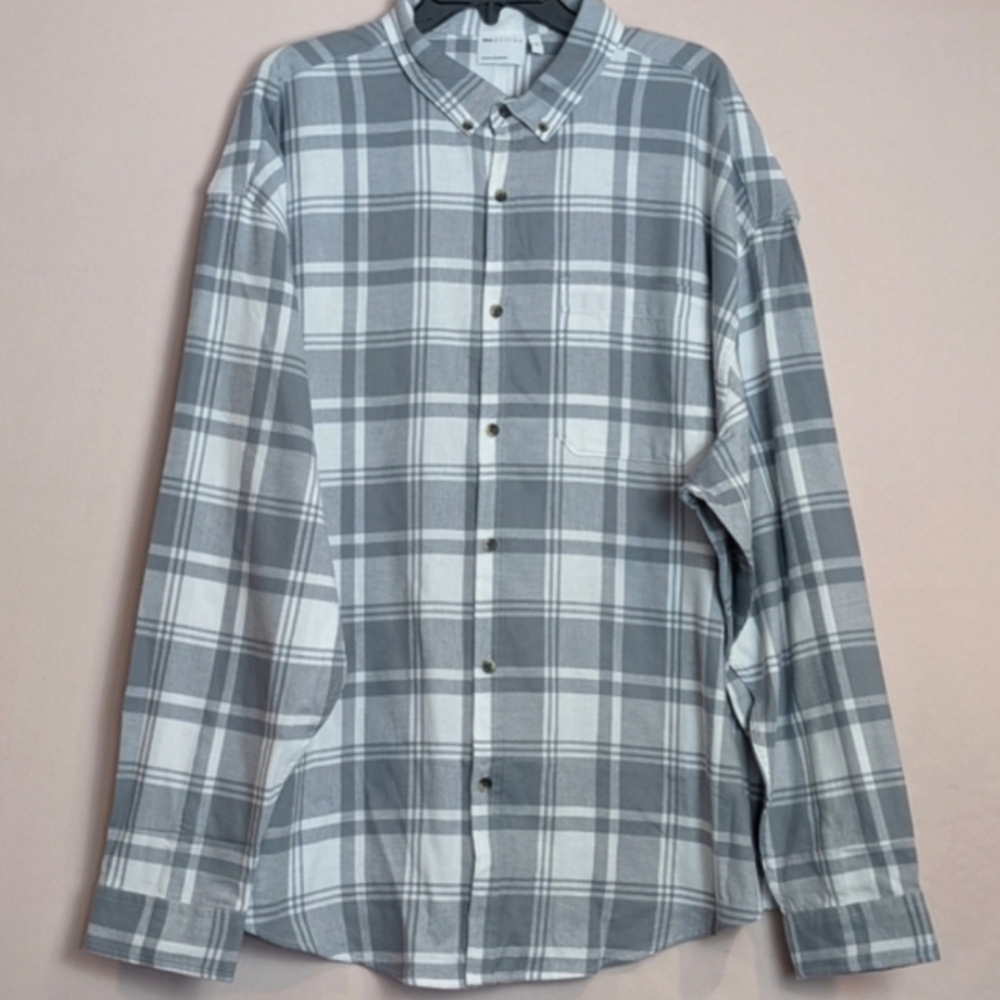 ASOS Gray and White Striped Long Sleeve Button Down Shirt size 3XL